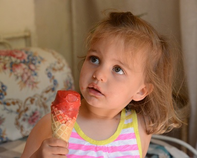 Grignan - Greta Enjoying her Ice Cream2